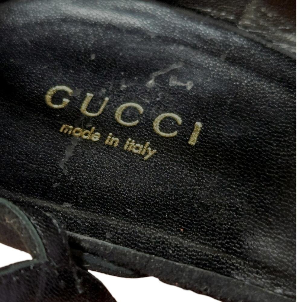 Gucci Black Crystal Embellished Suede Rachel Strappy Sandals IT 39.5 / US 9.5 - Picture 9 of 11